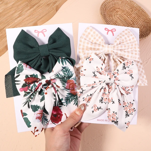 Pinzas para el pelo con estampado de flores para bebé, pasadores con lazo,  horquillas de princesa, accesorios para el cabello para niña, lote de 3  unidades - AliExpress