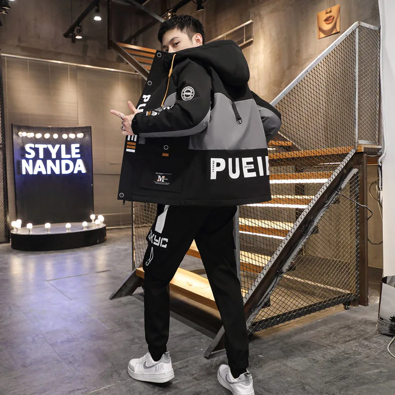 Modische Zweiteilige Herren-Sets Frühling Herbst Jugend Streetwear Kapuzenjacke & Hosenanzug Outdoor-Mantel & Jogger Trainingsanzüge Kleidung – Detail 12
