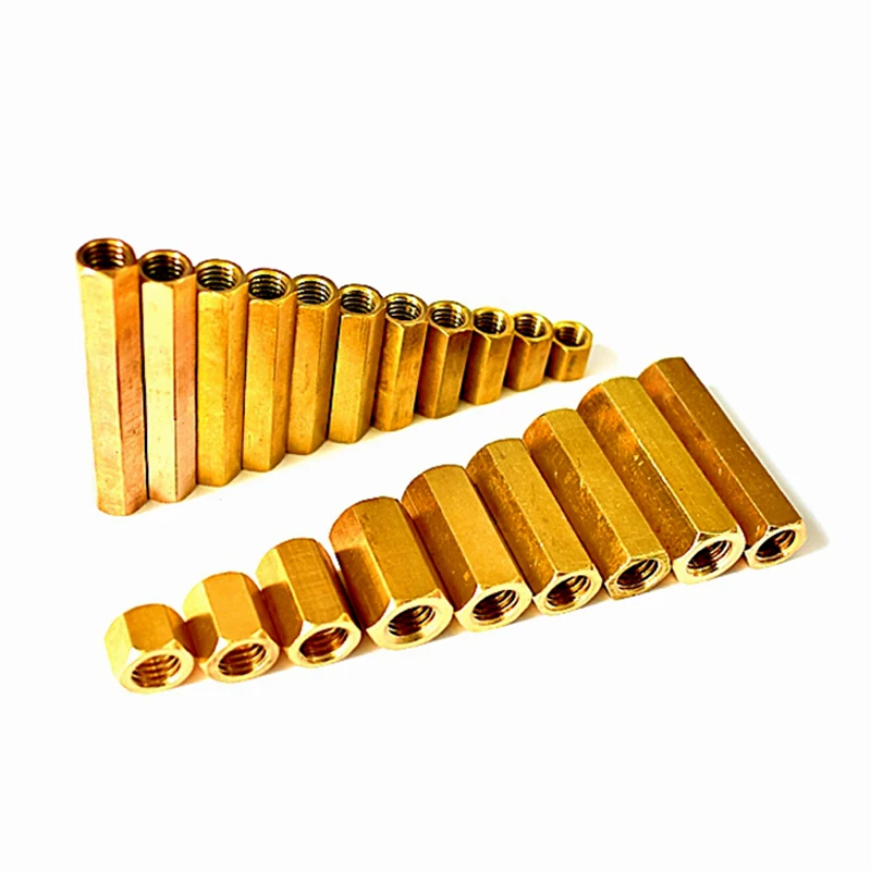 5PCS M4 5-60mm Double Pass Hex Brass Standoff PCB Motherboard Spacer Nut Hollow Column Hexagon Copper Female PCB Pillars Stud