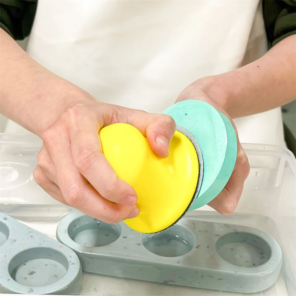 Boowan Nicole Hook and Loop Sanding Disc Sandpaper with 1/3 Inch Hand Sander Block Pad for Concrete Terrazo Polishing
