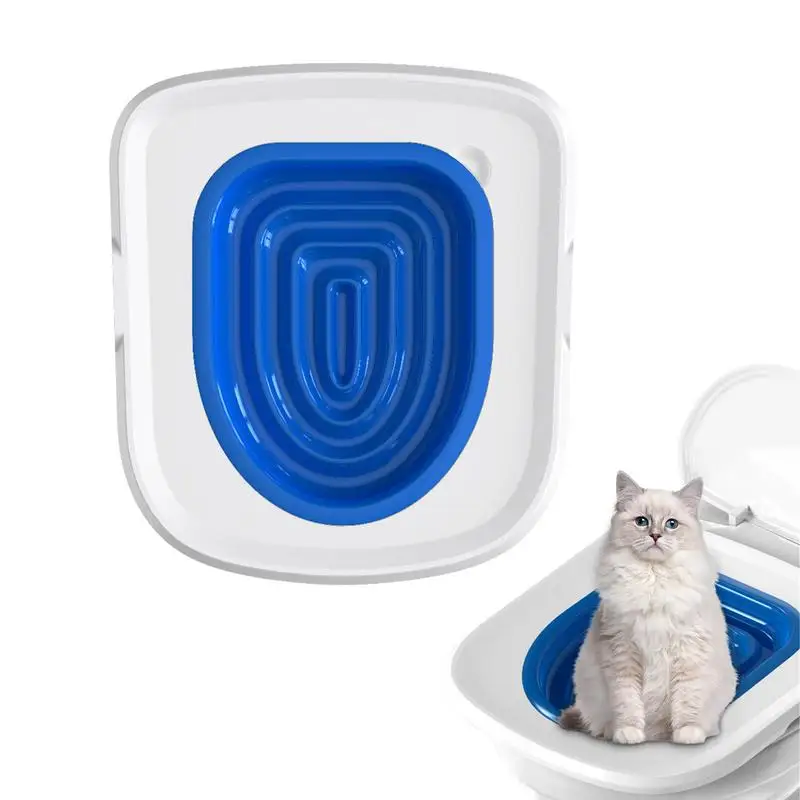 Cat Toilet Trainer Pet Cat Toilet Trainer Reusable Toilet Training Seat For Cats Dogs Plastic Training Set Litter Box Mat Pet Daily Supplies