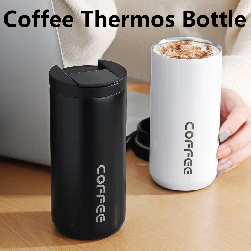 Coffee Thermos Bottle Travel Mug Stainless Steel with Leak Proof Screw Lid Coffee Cup Portable Keep Warm or Cold Water Bottle 1