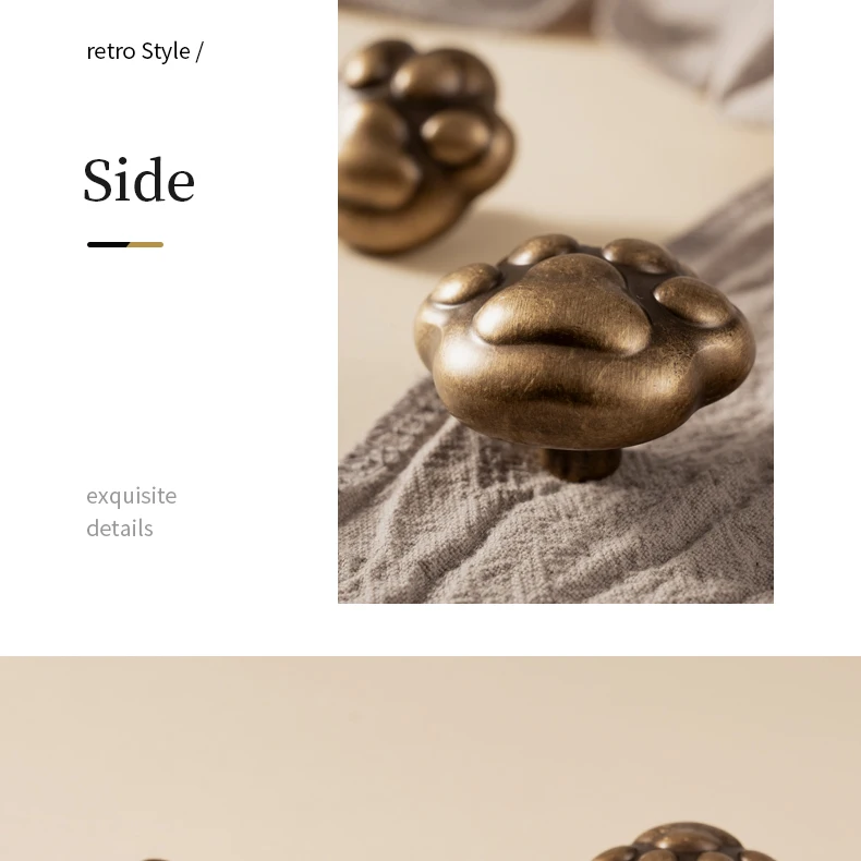 decorative cat paw brass furniture handle