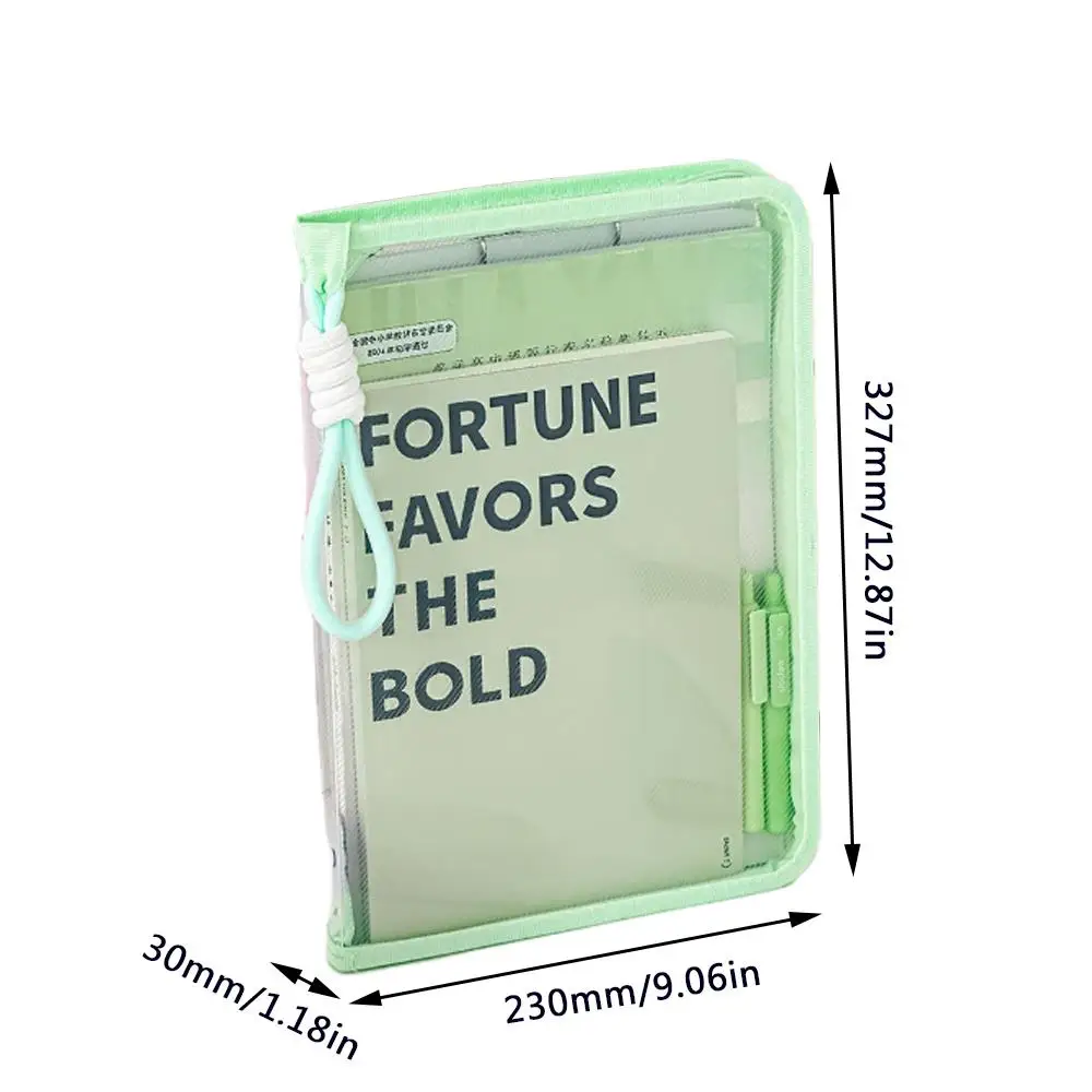 A4 Large Capacity Transparent Zip Pocket Organizer