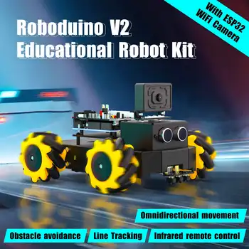 Yahboom UNO R3 Smart Robot Car Kit Roboduino V2 Con ESP32 WiFi Macchina Fotografica Corpo In Metallo Giocattolo Educativo Kit Robot FAI DA TE Per Arduino