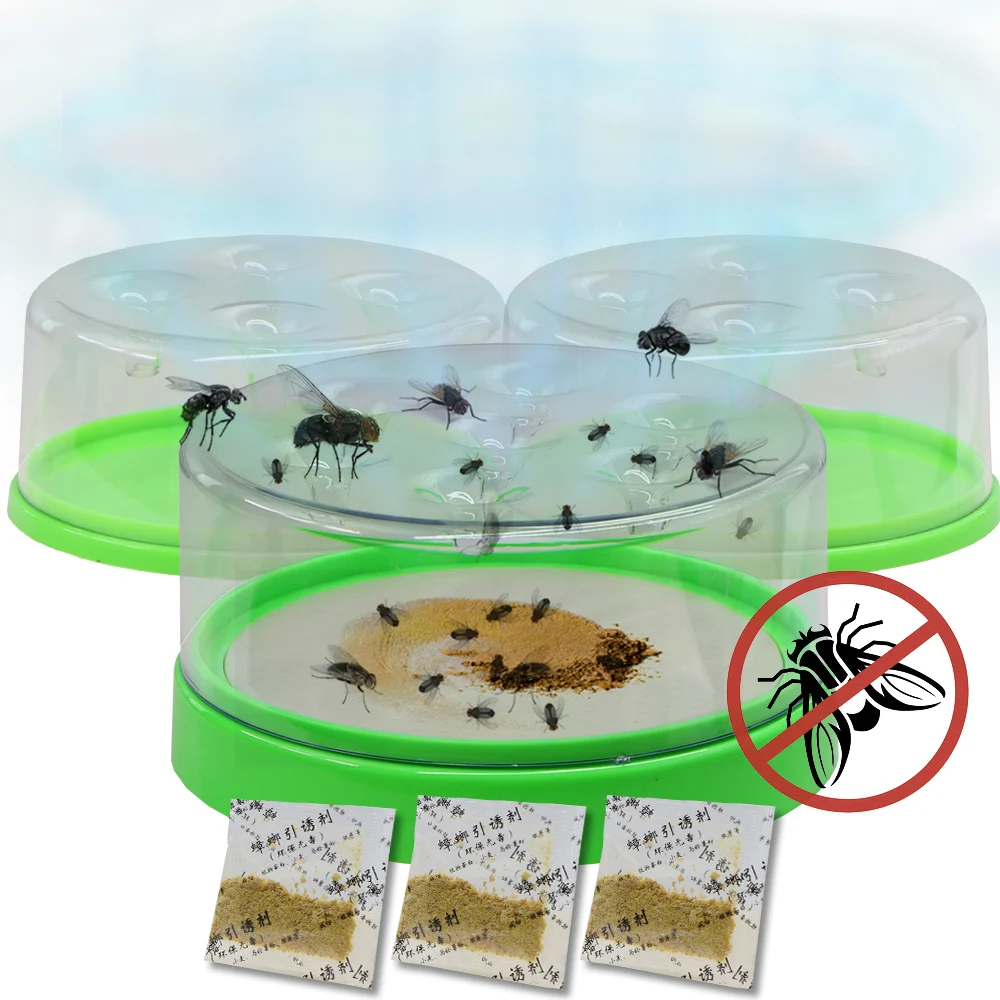 

Fly Catcher Natural Bait Trap Automatic Flycatcher Insect Killer Cage Garden Ranch Orchard Fatal Funnel In&Outdoor Pest Control