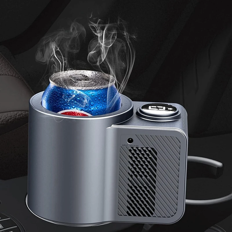 2 In 1 Smart Cooling Cup Holder, Portable Car Cooling Cup Mug Glass Holder Practical Small Cooler Cools And Heats Drinks