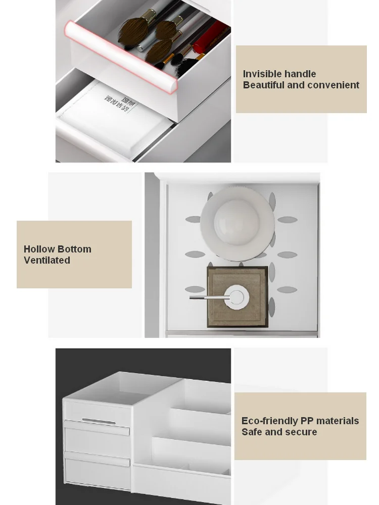 Makeup Organizer Makeup Storage Box Cosmetic Storage Box Storage Box Multifunctional Cosmetic Storage Box Vanity Bathroom Universal Compartment Storage Rack
