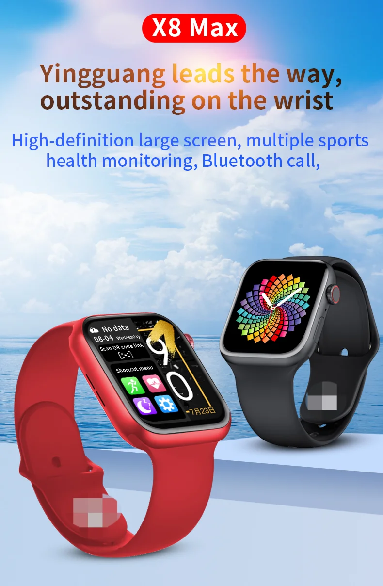 IWO 13 Max X8 Smartwatch Bluetooth Llamada Cronómetro Monitor De