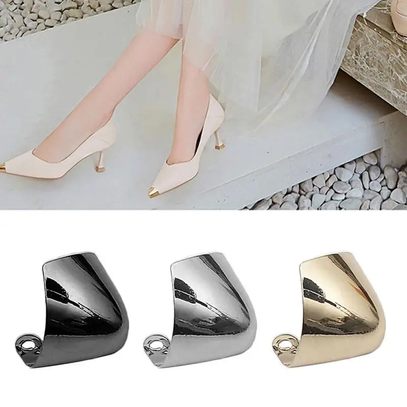 1pair High Heel Metal Toe Protective Cover Anti-kick Shoe Toe Clip High Heel Repair Accessories