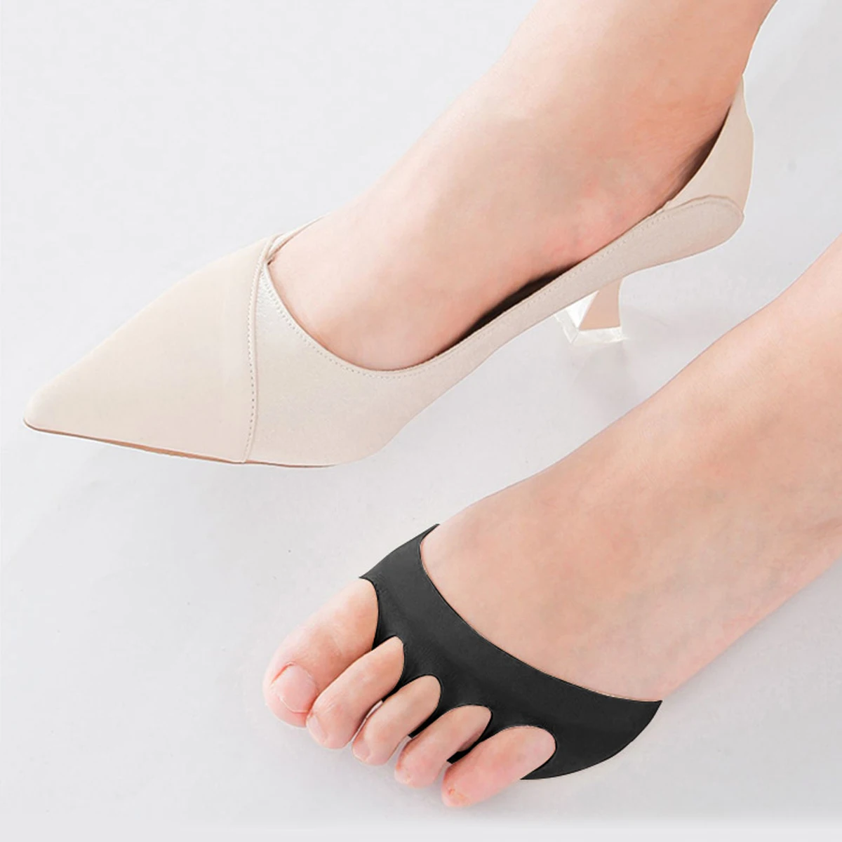 1 pairs Five Toes Forefoot Pads for Women High Heels Halfinsoles calluses Corns Foot care Absorbs Shock socks Toe Pad Inserts toe pads