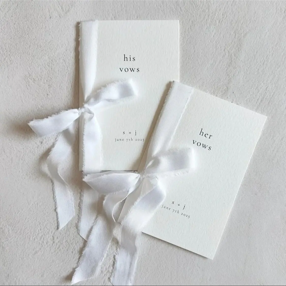 His & Hers Wedding Vow Books Set With Ribbon & Pen — Keepsake Journals For Your Special Day