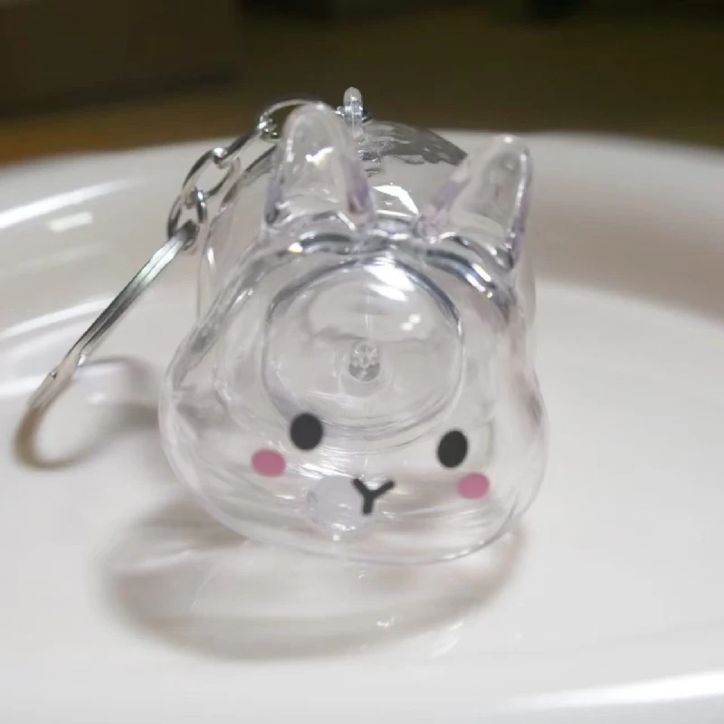 Uroczy breloczek w kształcie króliczka, przezroczysty, futrzany pojemnik na klucze, zawieszka, kapsułka do przechowywania, breloczek do włosów króliczka, pamiątka do plecaka.