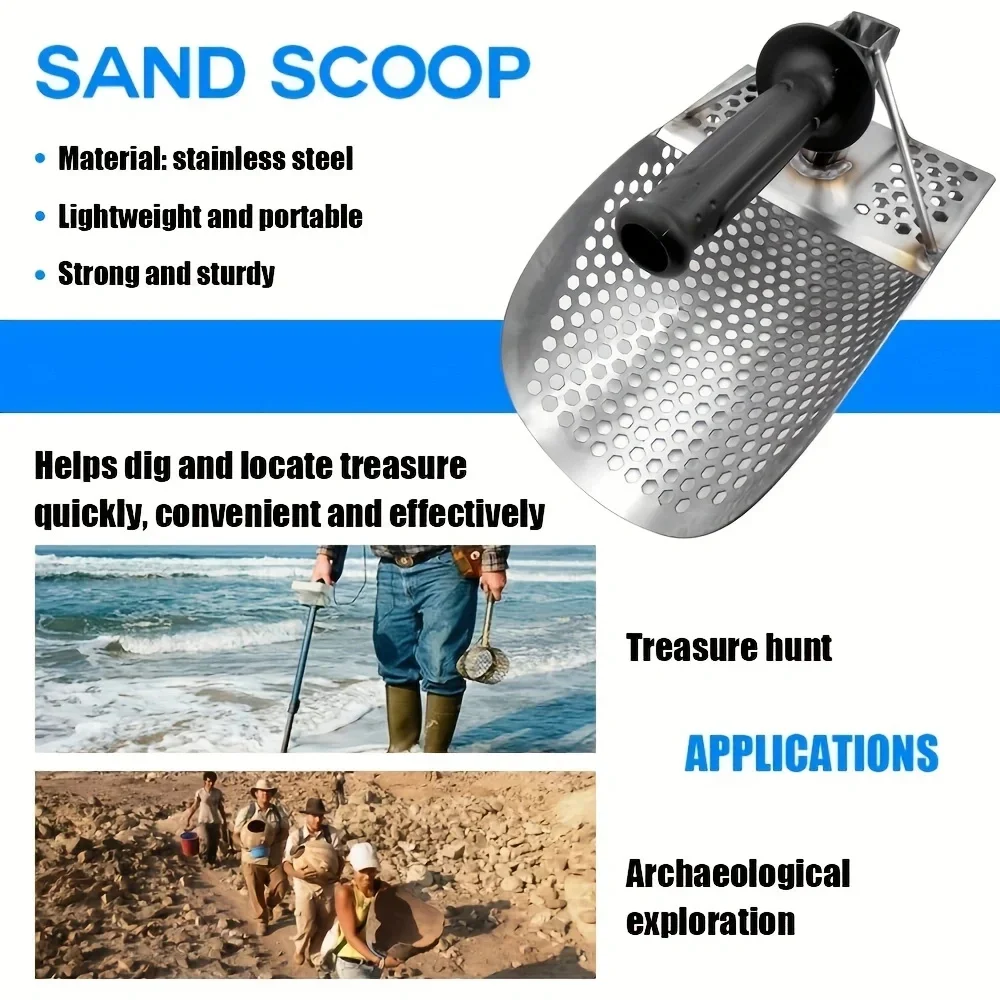 Sand Scoop For Metal Detecting Heavy Duty Metal Detector Beach Finds Scoop Equipment Utensils Supplies Sand Scoop Garden Gadgets 5