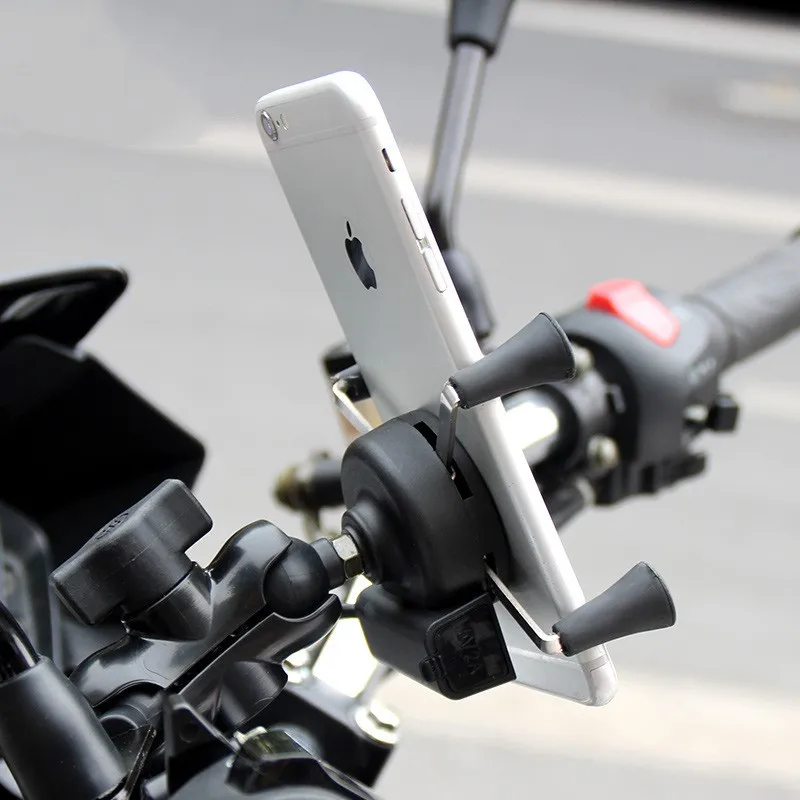 Motorcycle Bicycle Mobile Phone Holder Charging Motorcycle Aluminum Alloy Mobile Phone Holder With Usb Charging Stand New 2024