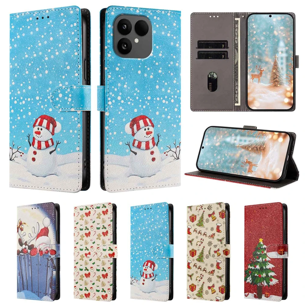 Festive Flip Leather Wallet Cover - Christmas Edition