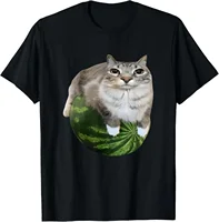 Watermelon Cat Silly Cat Meme T-Shirt A Hilarious Watermelon Print Shirt Is A Stylish Unisex Top for Both Men and Women 1