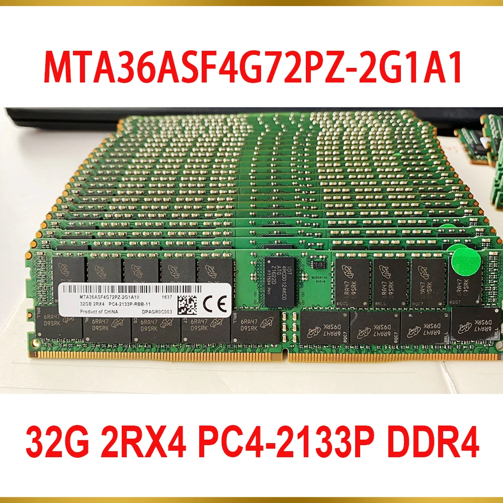 1Pcs For MT RAM 32GB 32G 2RX4 PC4 2133P DDR4 2133 ECC REG Server Memory MTA36ASF4G72PZ