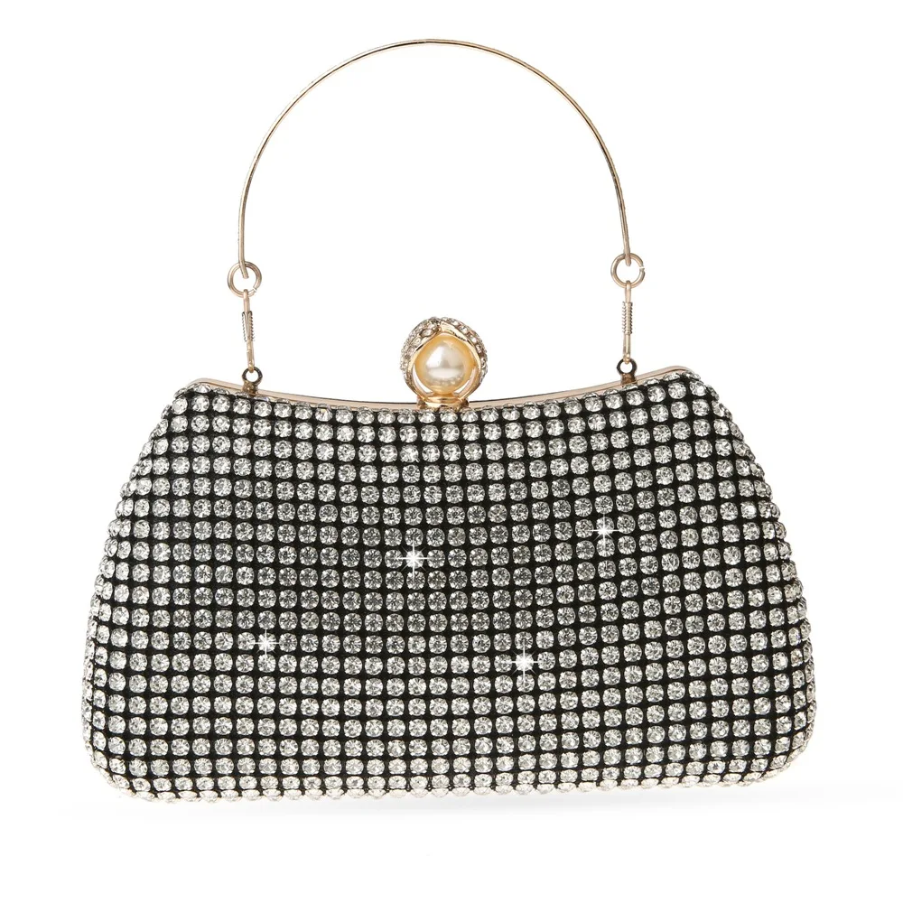 Luxury Lady Golden Rhinestone Bags 2023 Fashion Female Elegant Dinner Purses And Handbags Wedding Party Purse Day Clutches