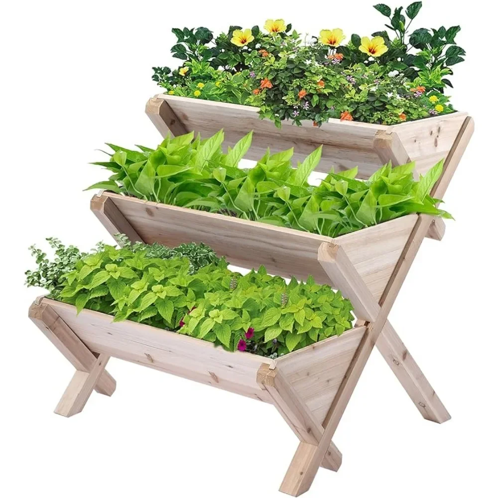 

Planter Raised Beds Kit for Flowers Herbs Vegetables Garden Decorations Natural Bonsai Pot Planters for Indoor Plants Pots Home