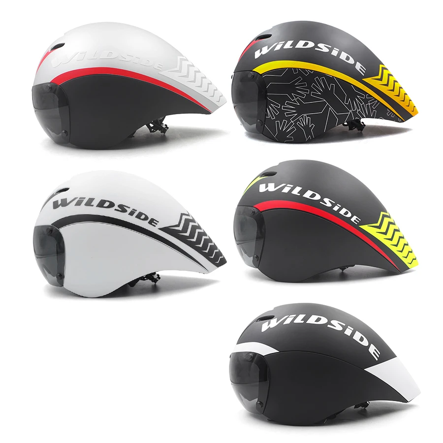 TTCyclingHelmetLensGogglesTriathlonTriAeroRoadBikeHelmet