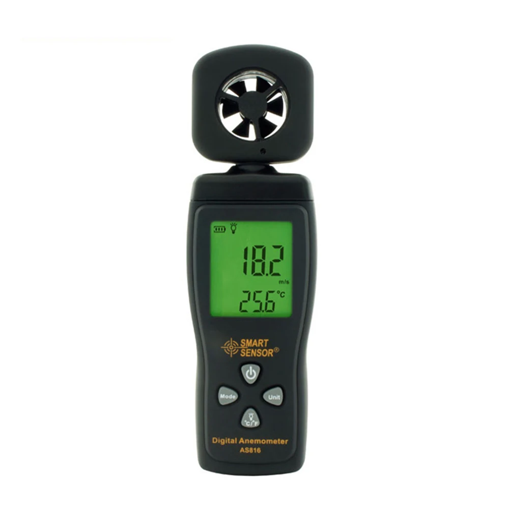 SMART SENSOR AS816 Digital Anemometer Air Flow Wind Speed Gauge Meter 0.3-30M/S
