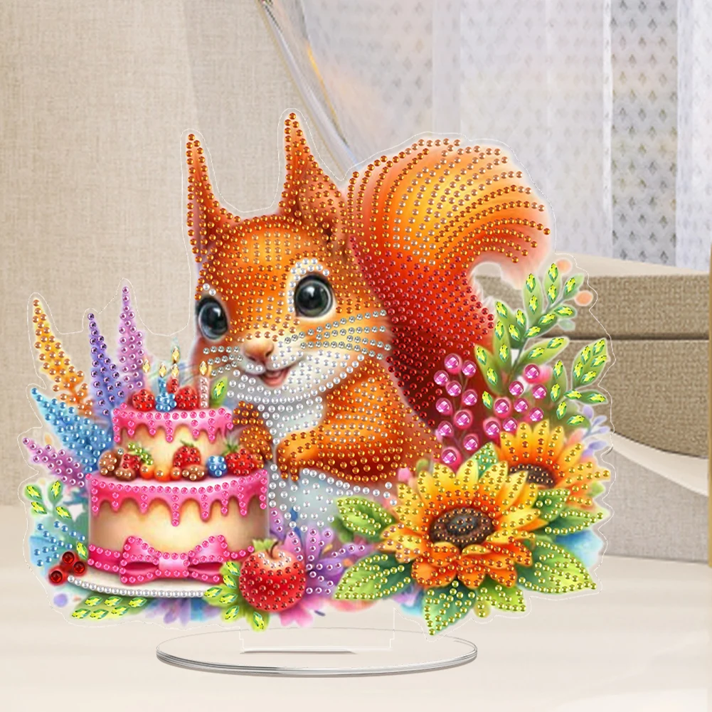 Acrylic Special Shaped Animals Farm Diamond Painting Desktop Ornaments Kit Table Top Diamond Painting Ornament for Desktop Decor