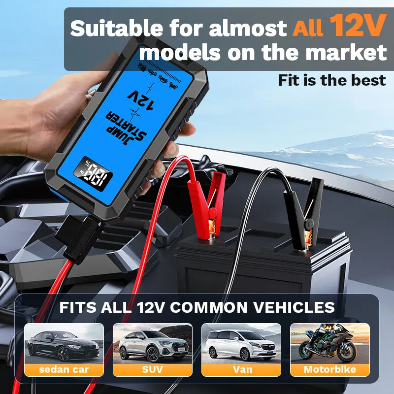 Power Bank per Avviamento d'Emergenza di Automobili, Batteria Esterna 12V, Dispositivo di Avviamento di Emergenza - immagine 6