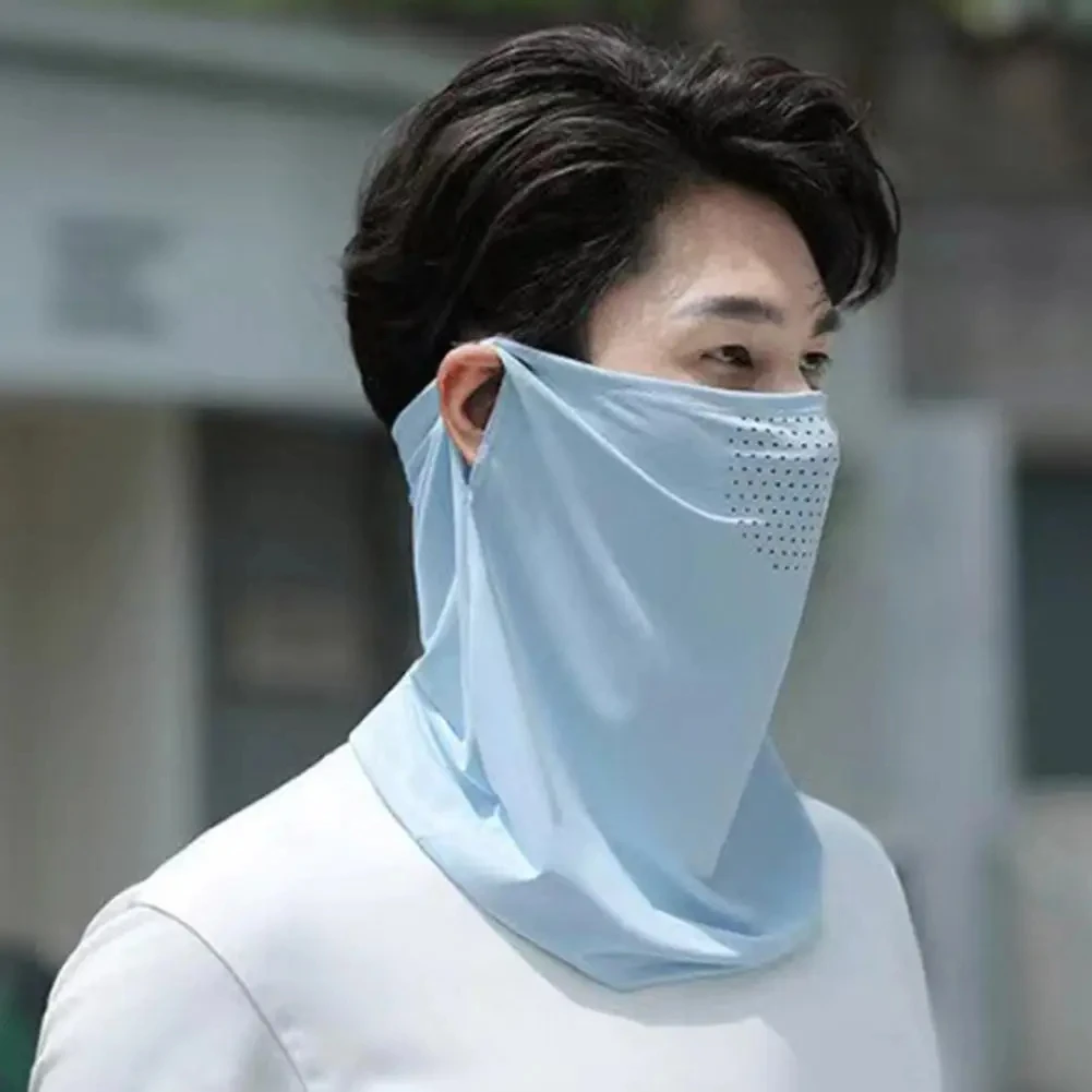 face scarf mask Unisex Breathable Ice Silk UV Sun Protection Soft Adjustable Anti Ultraviolet Thin Summer Outdoor Activities