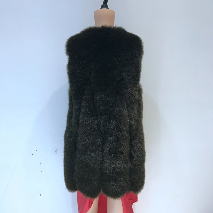 down parka Spring Autumn Winter Women 60cm Long Fashion Style Faux Fox Fur Vest Fake Material Model 063 down puffer coat