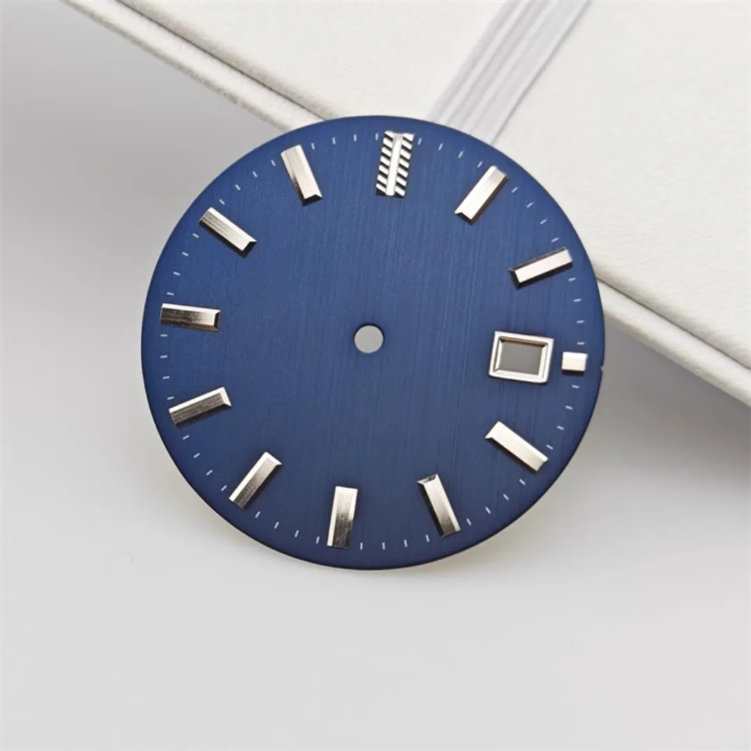32.5mm Watch Dial Vertical Line Texture Surface Single Calendar Date No Luminous Watch Faces Accessories NH35 Movement