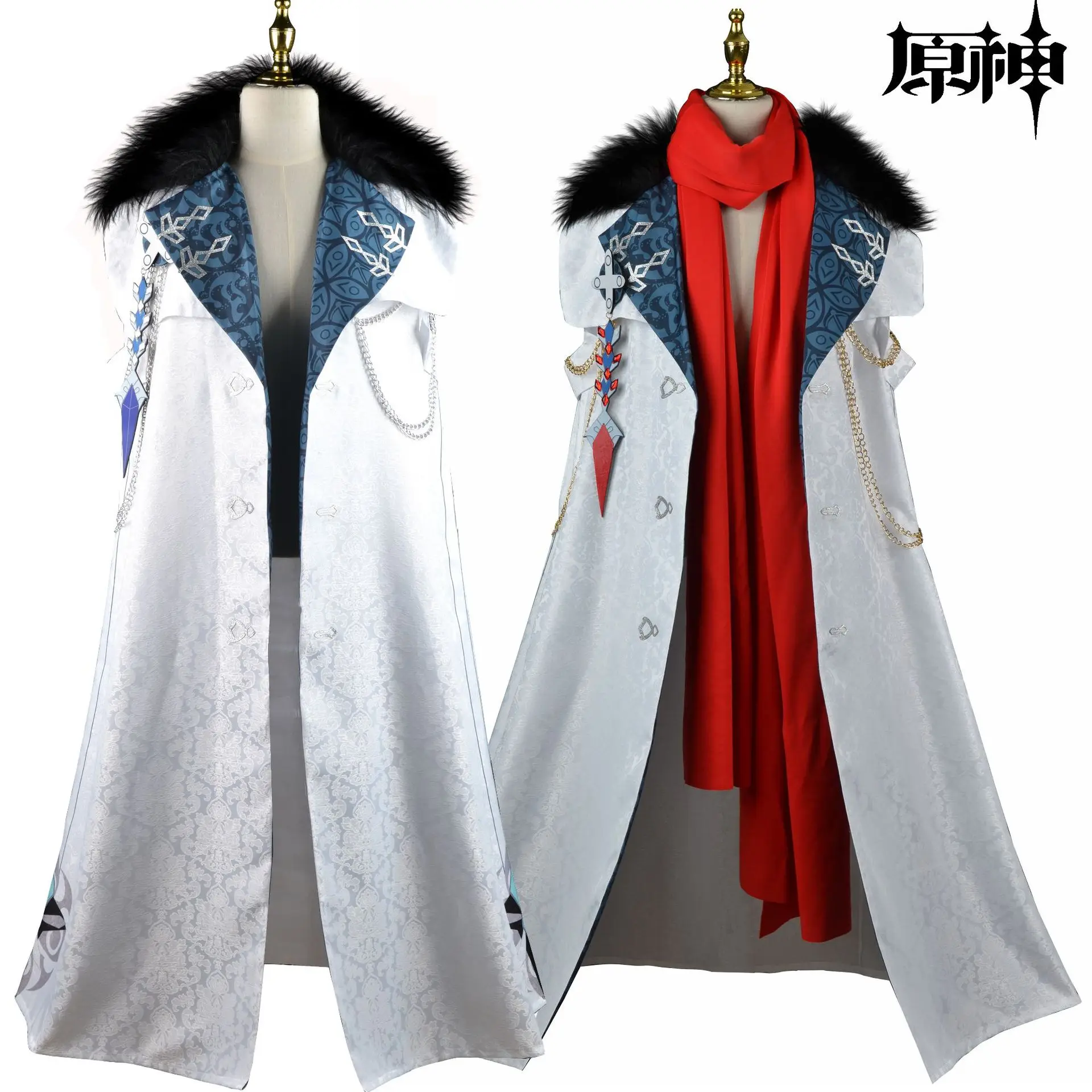

Game Genshin Impact Fatui Tartaglia Cosplay Cloak Coat Knave Columbina Regrator Pantalone Outfit Role Play Halloween Costumes