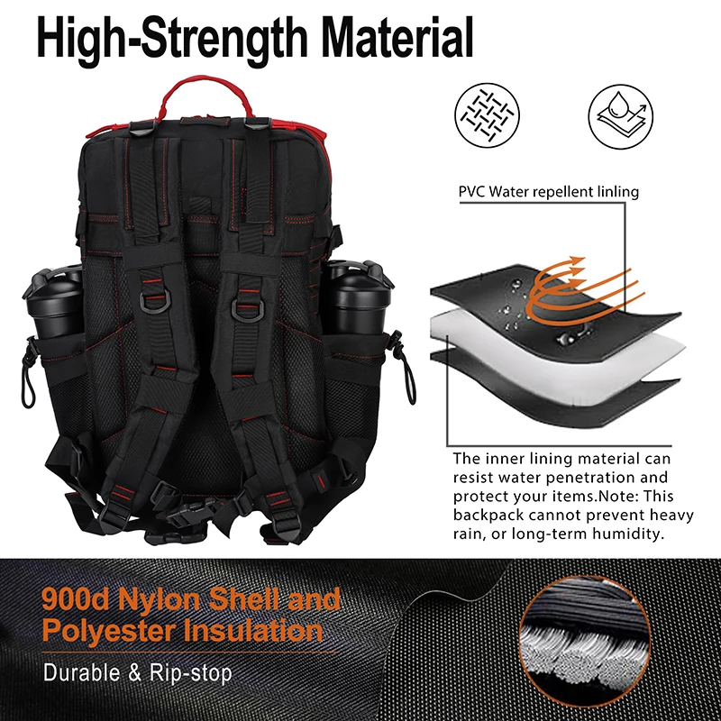 J.SH 45L Hiking Backpack For Men & Women - Tactical Travel & Gym Bag