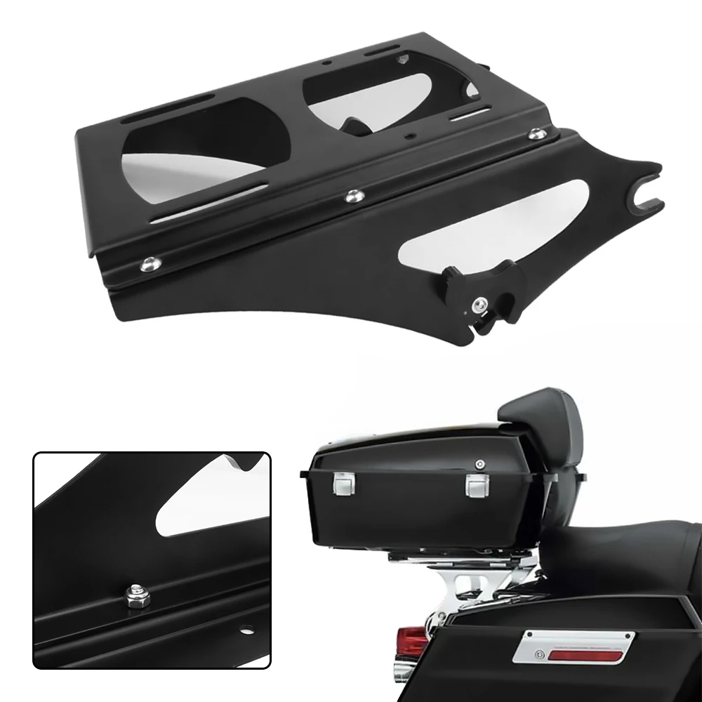 Motorcycle Black Mounting Trunk Luggage Rack & Docking Kits For Harley Touring Road Street Glide Road King 2014-2021 6pcs new blank key replace keys for harley touring street glide road glide road king dyna softail fat boy v rod xl 883 1200 x4