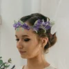 Flower Crown Green Wedding Hair Accessories Bridal Floral Headband Violet Headpiece 4