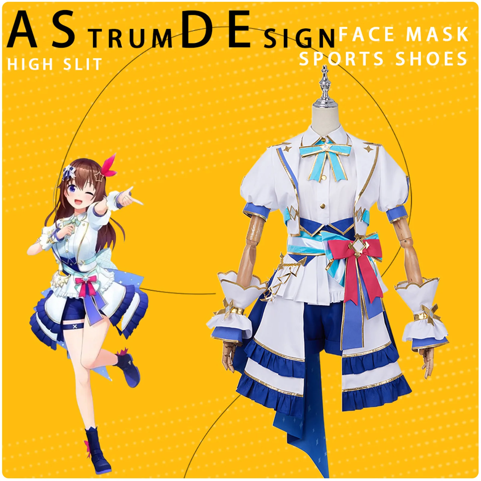 

Anime Vtuber Hololive Cosplay Costume Dress Uniform Outfits Cute Suit Women Halloween Birthday Party Fancy Gift
