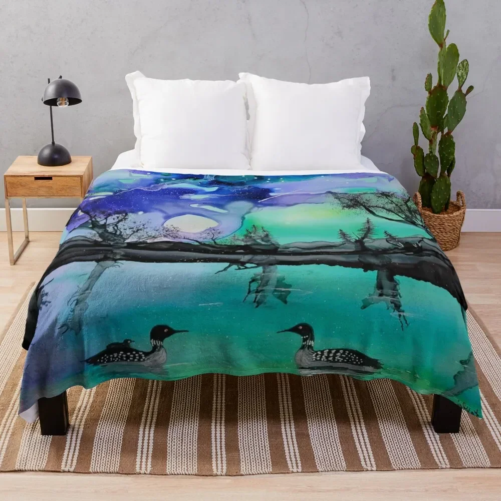 

Loonacy in Blue Throw Blanket Sofa Quilt Bed covers Thins Hair Blankets