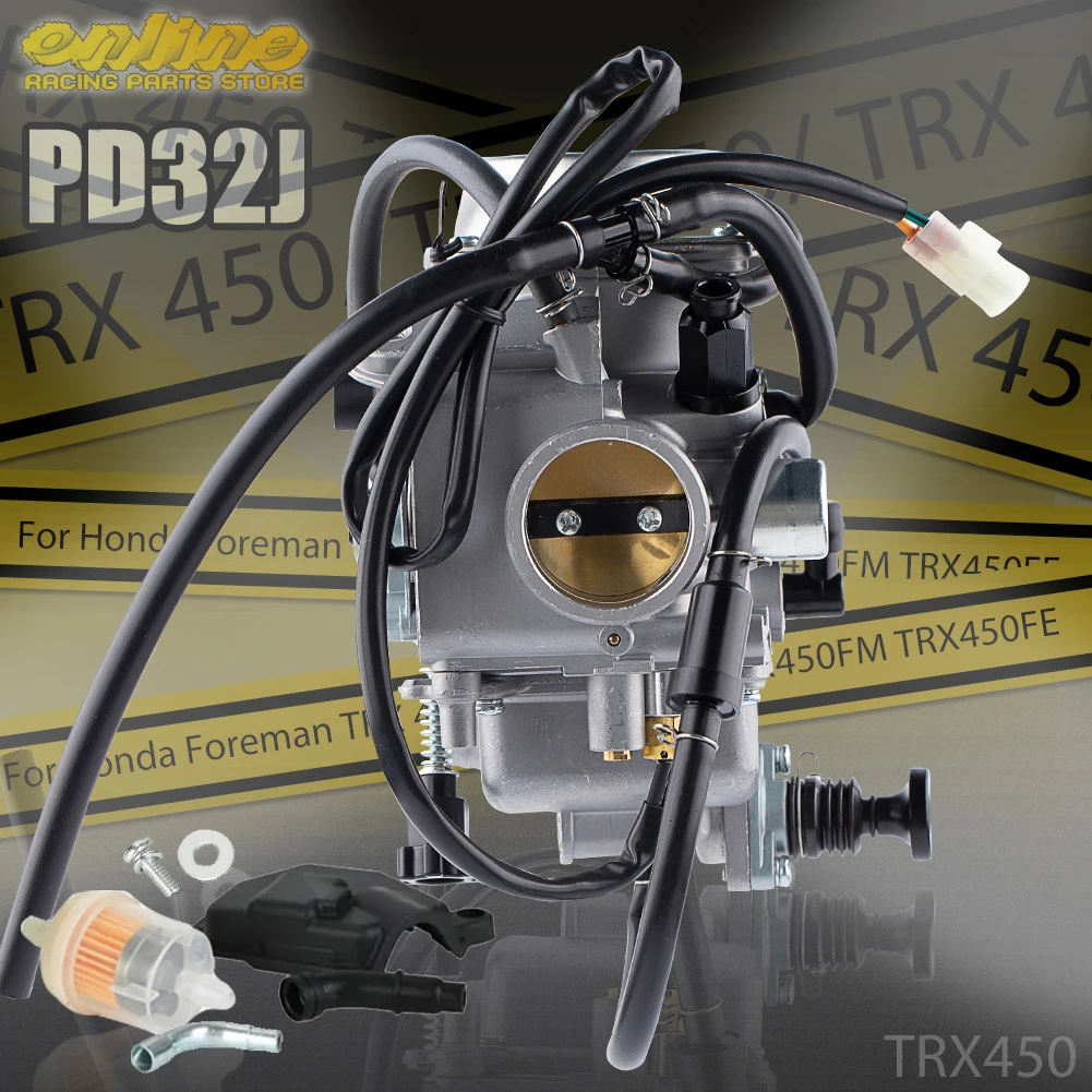 

Карбюратор PD32J для Honda Foreman 450/TRX 450/TRX450ES/TRX450FE/TRX450FM 1998-2004, карбюратор с крышкой основания дроссельной заслонки