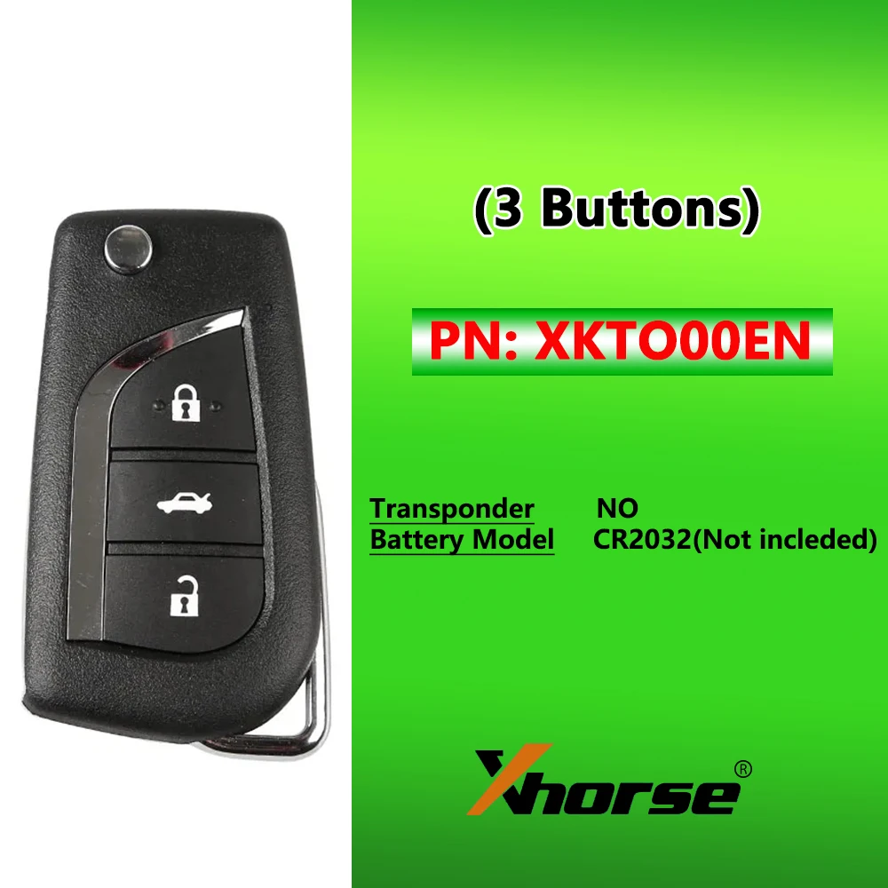 

5PCS/LOT XHORSE XKTO00EN X008 for Toyota Universal Remote Key XKTO00EN 3 Buttons for VVDI Mini Key Tool