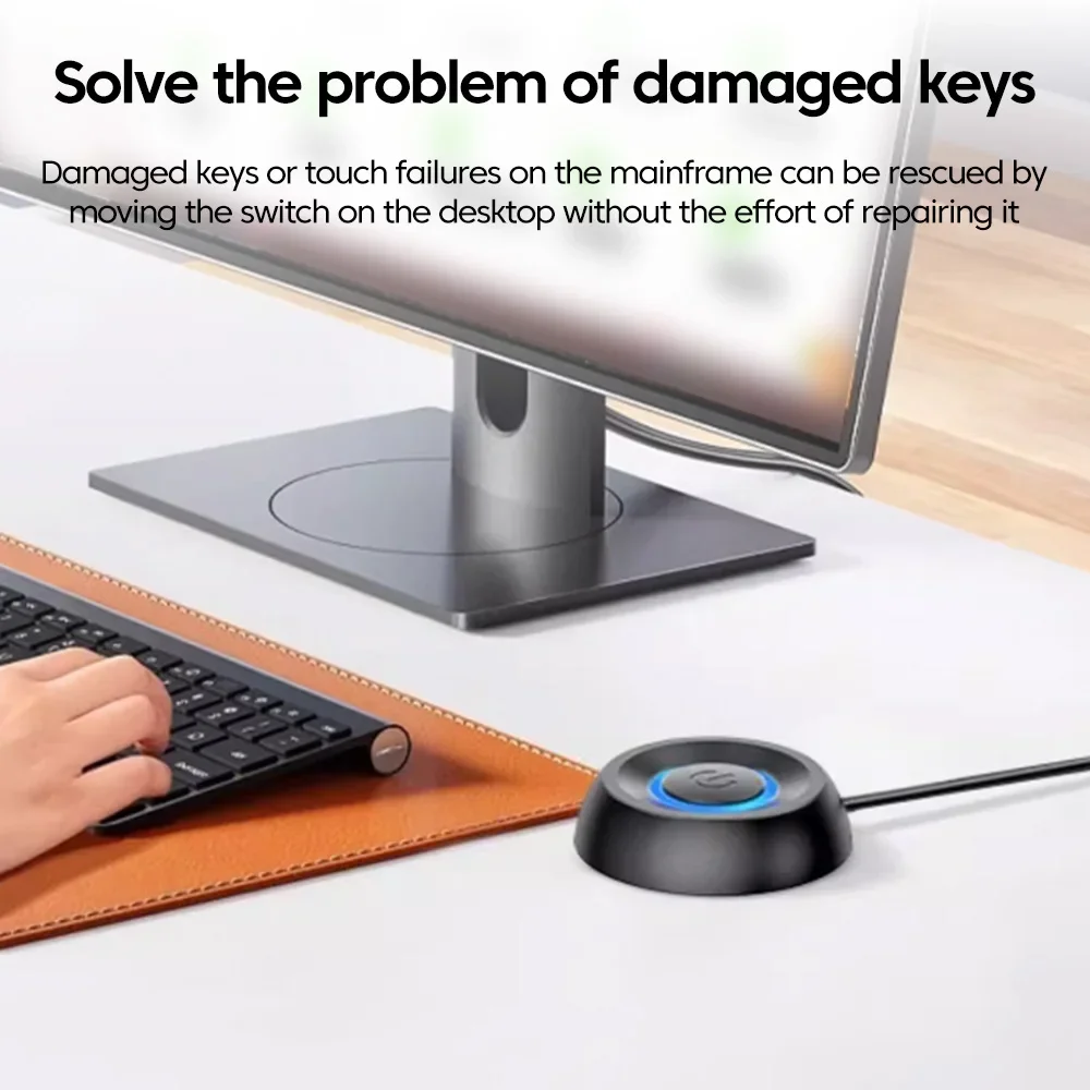 OLAF Computer desktop mobile switch button external desktop startup extension cable power on button one click start computer