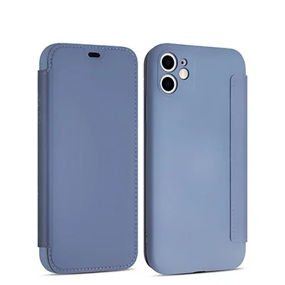 thumbnail image 1 of Funda de silicona líquida con tapa de cuero para iPhone 16 Pro Max 14 12 13 11 15 X XR XS Plus SE2022 Funda protectora de lentes con tapa tipo libro, 1 of 5
