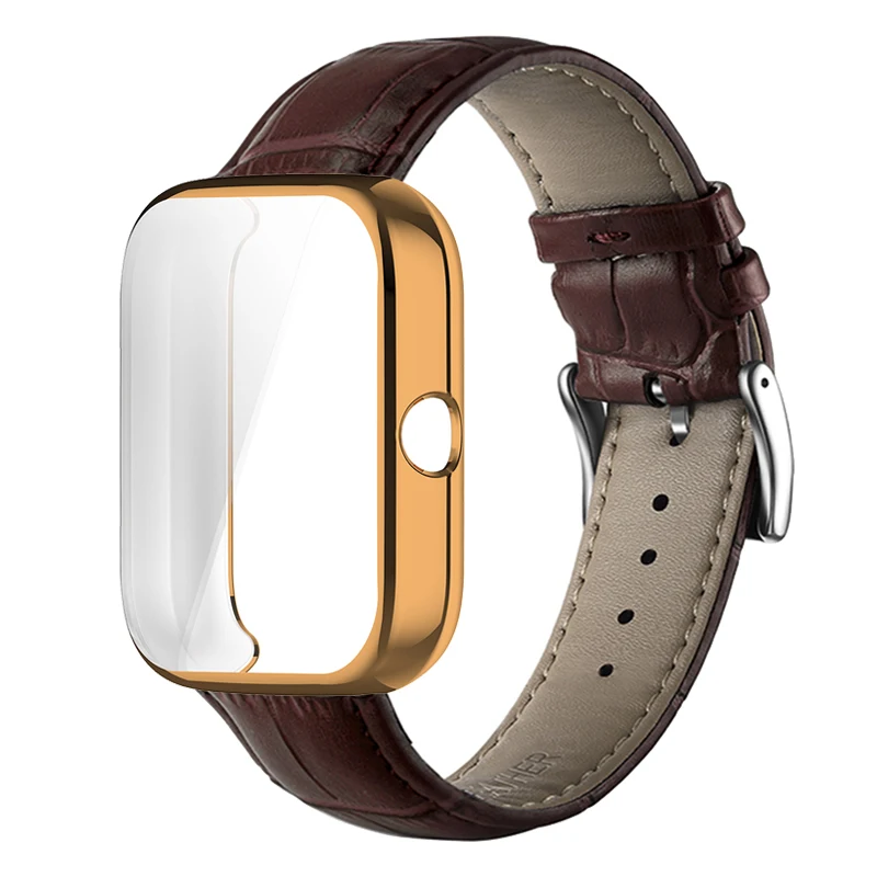 

Кожаный ремешок для смарт-часов Amazfit bip 3, мягкий защитный чехол из ТПУ с полным покрытием для смарт-часов amazfit bip 3 pro, аксессуары для корпуса браслета