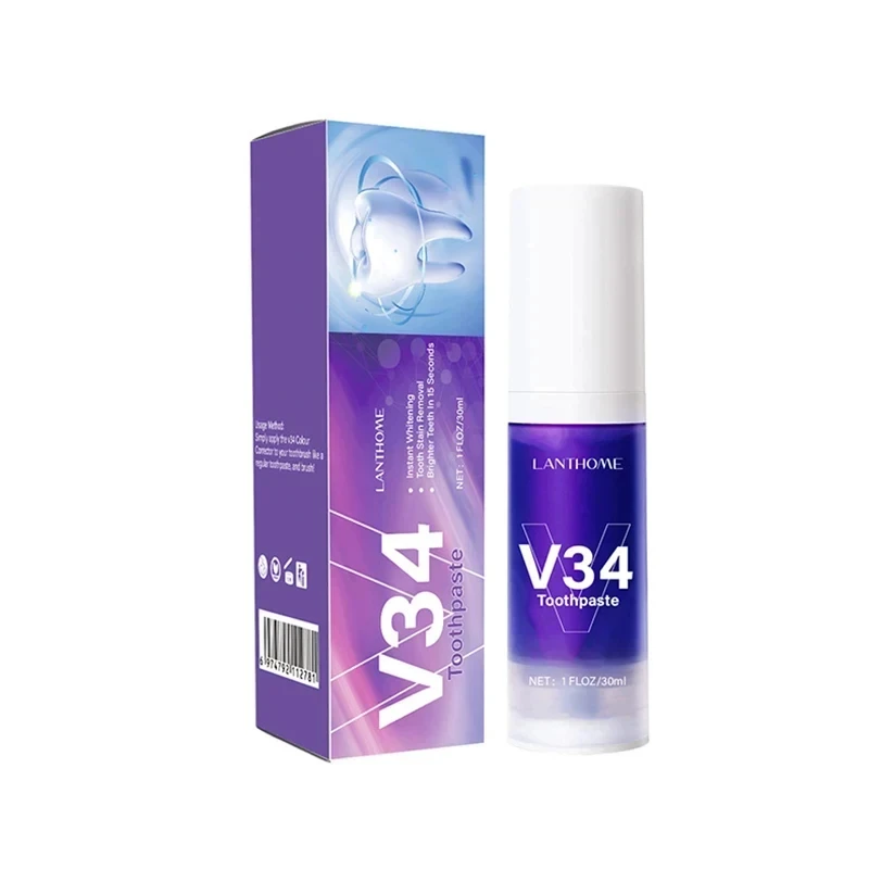 30ml V34 Mousse Toothpaste Teeth Whitening Removing Yellow Teeth Cleaning Tooth Stain Oral Fresh Tooth Care Product New teeth whitening essence teeth whitening product teeth health product
