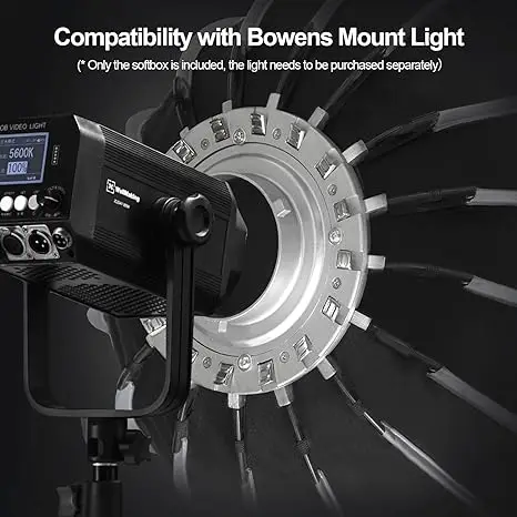 35.4인치/90cm 파라볼릭 16K 소프트박스 빠른 설치 및 접이식, 디퓨저/허니콤 그리드/가방 포함, 보웬스 마운트 호환