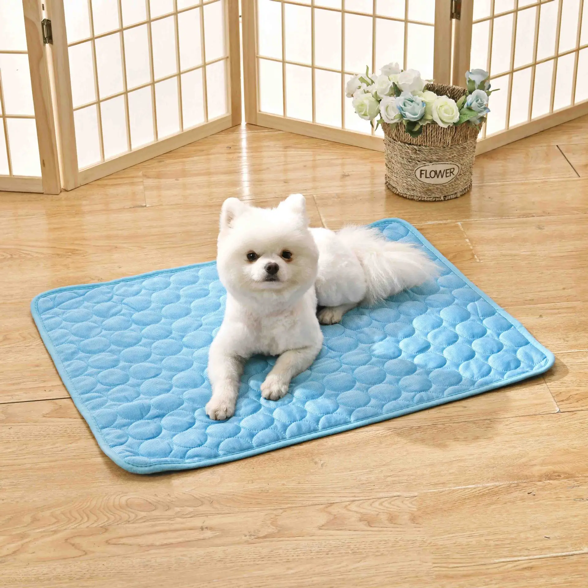 

Summer Pet Ice Pads Cold-feeling Cat Dog Bed Pad Mesh Breathable Cooling Nest Mat Washable Kitten Puppy Mattress Pet Supplies
