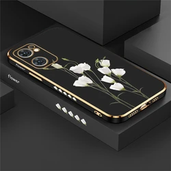 Floral Design Soft Phone Case - Elegant Flower Pattern Cover for A9 A5 2020 (Black - 333W)