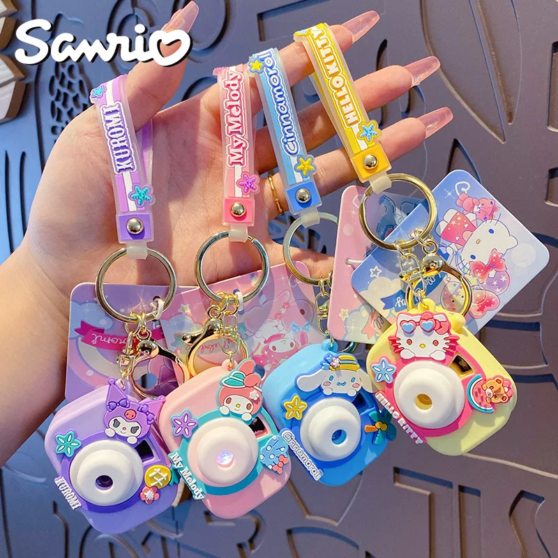 

Kawaii Sanrio Camera Pendant Keychain Kuromi Car Keyring Mobile Phone Bag My Melody Cinnamoroll Hanging Jewelry Girsfriends Gift