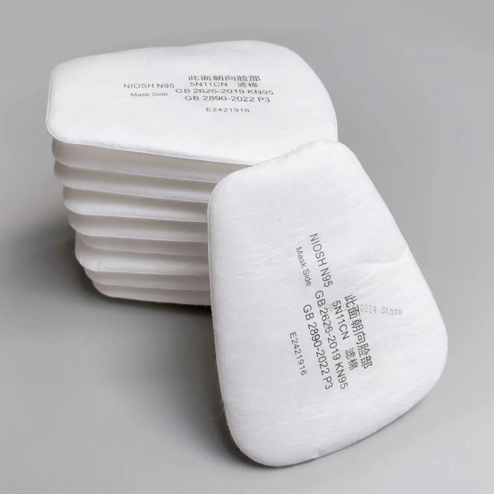 300Pcs 5N11 Industry Spray Paint Dust-Proof Filter Cotton Replaceable For 6200/7502/6800 Series Respirator Gas Mask Accessory