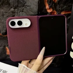 Premium Woven Texture Magnetic Fold Case - Shockproof Protective Cover with Magsafe Compatibility for iPhone Duo (Cherry Red)