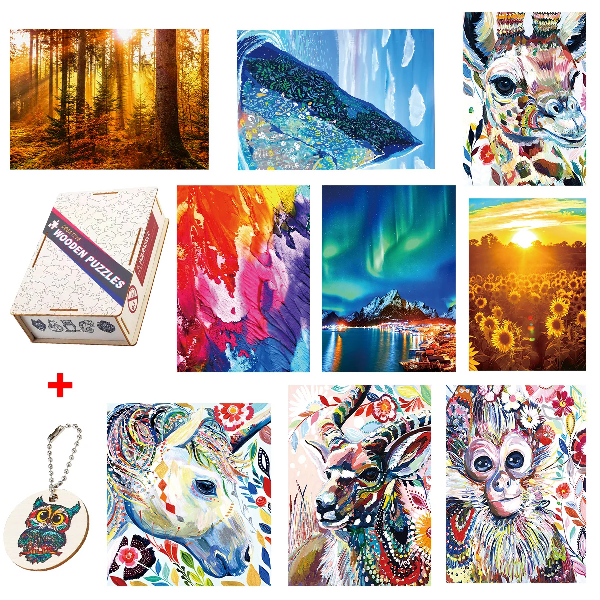 

Popular Advanced Wooden Jigsaw Puzzles Beautiful Fabulous DIY Wood Crafts Family Interactive Educational Games For Adults Kids